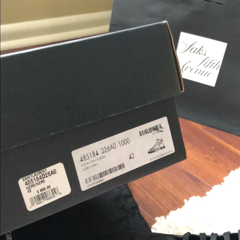 Saint Laurent Mid Top Velcro Sneakers - Picture 6 of 8